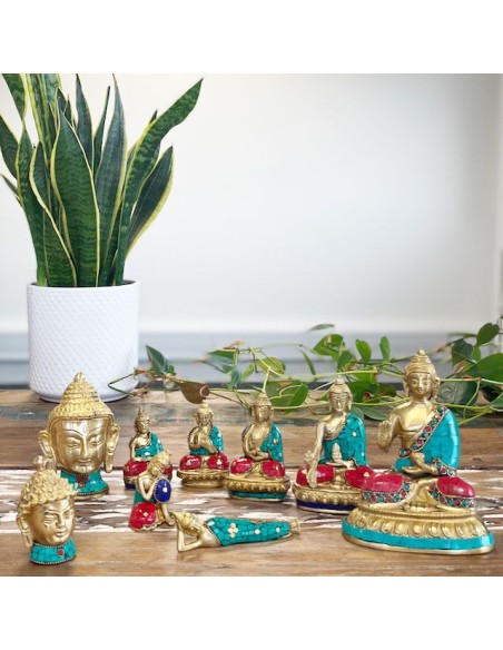 Statuette de Bouddha en laiton allongé – Détente sacrée