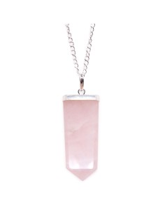 Pendentif plat en quartz rose – Amour apaisant