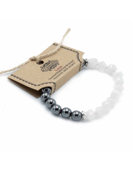 Bracelet magnétique en quartz rose – Calme émotionnel