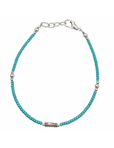 Bracelet népalais perles fines – Turquoise & goutte