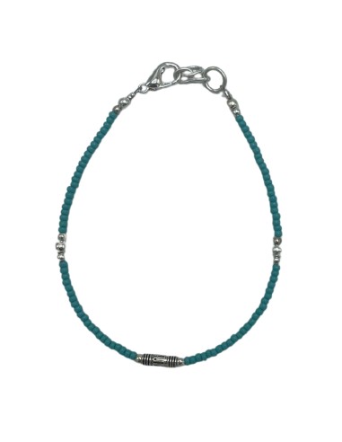 Bracelet népalais perles fines – Turquoise & goutte