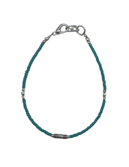 Bracelet népalais perles fines – Turquoise & goutte
