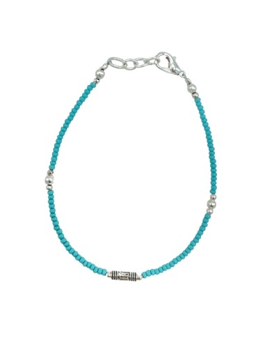 Bracelet népalais perles fines – Turquoise & goutte