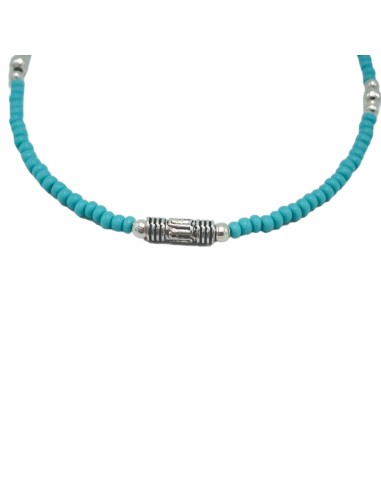 Bracelet népalais perles fines – Turquoise & goutte