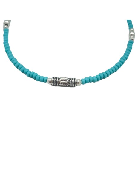 Bracelet népalais perles fines – Turquoise & goutte