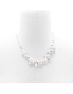 Collier Longstone en jaspe blanc – Clarté zen