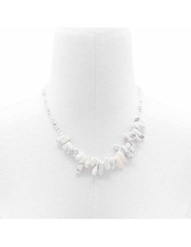 Collier Longstone en jaspe blanc – Clarté zen