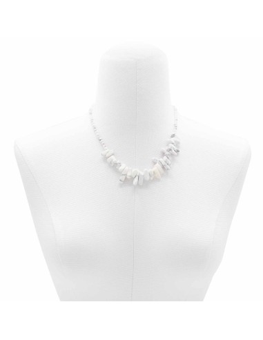 Collier Longstone en jaspe blanc – Clarté zen