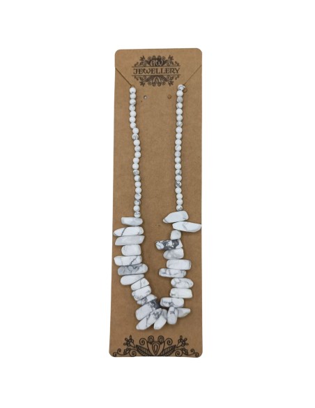 Collier Longstone en jaspe blanc – Clarté zen
