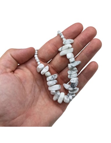 Collier Longstone en jaspe blanc – Clarté zen