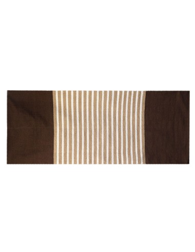 Tapis indien en coton tissé – Marron & beige