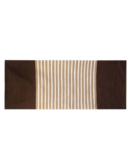 Tapis indien en coton tissé – Marron & beige