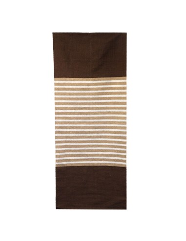Tapis indien en coton tissé – Marron & beige