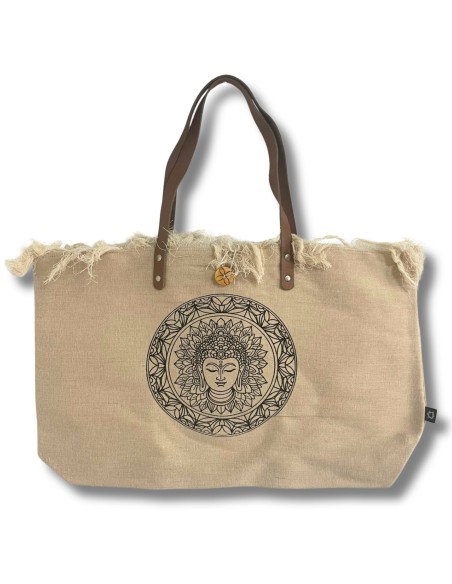 Grand sac naturel avec anses cuir – Inspiration