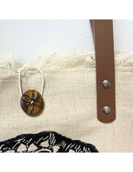 Grand sac naturel avec anses cuir – Inspiration