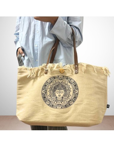 Grand sac naturel avec anses cuir – Inspiration