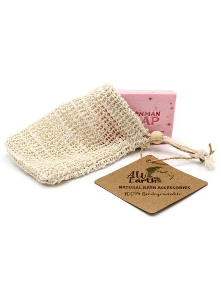 Pochette à savon naturelle en jute lavé