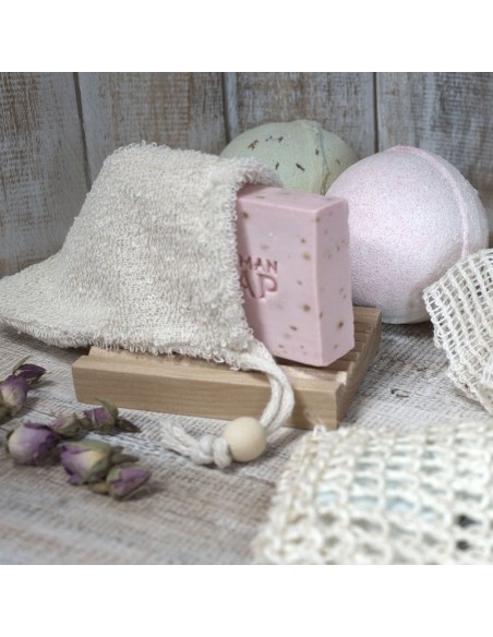 Pochette à savon naturelle en jute lavé