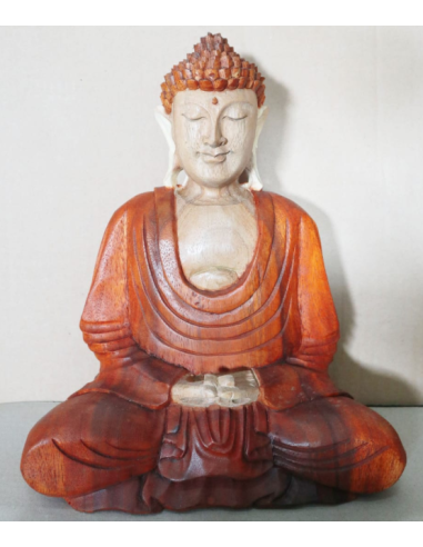 Statue de Bouddha sculptée main – Geste d’ancrage