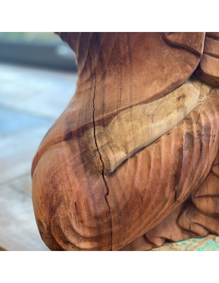 Statue de Bouddha sculptée main – Geste d’ancrage