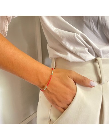Bracelet népalais perles fines – Corail tribal