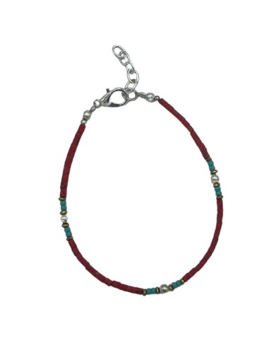 Bracelet népalais perles fines – Corail tribal