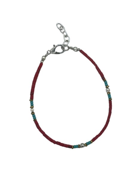 Bracelet népalais perles fines – Corail tribal