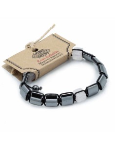 Bracelet Shamballa hématite – Cubes roses