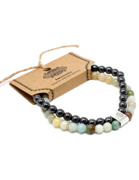 Bracelet magnétique en amazonite – Apaisement
