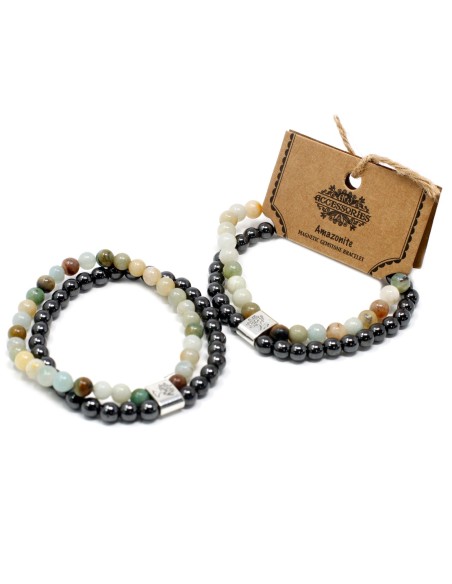 Bracelet magnétique en amazonite – Apaisement