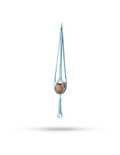 Suspension macramé bleue pour plante – Zen végétal