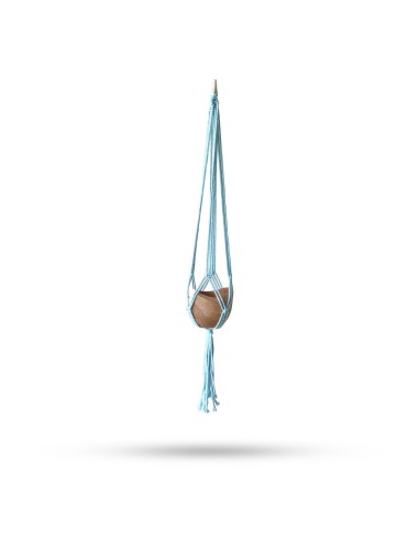 Suspension macramé bleue pour plante – Zen végétal