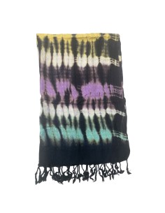 Étole Boho Java Art – Rayures multicolores