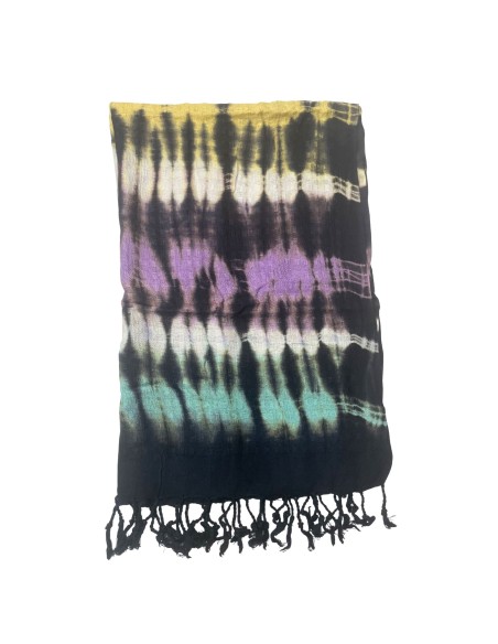 Étole Boho Java Art – Rayures multicolores