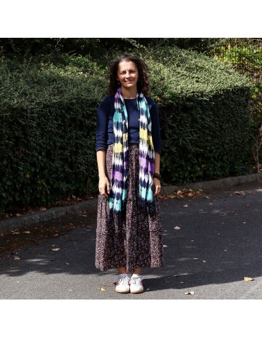 Étole Boho Java Art – Rayures multicolores