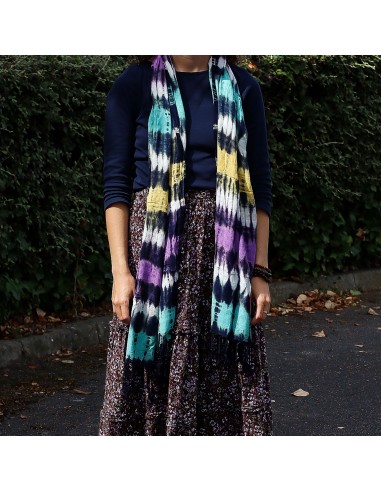 Étole Boho Java Art – Rayures multicolores