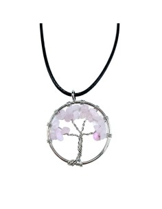 Pendentif Arbre de Vie en quartz rose – Amour zen