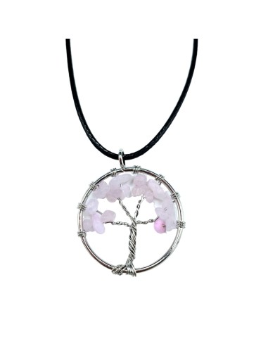 Pendentif Arbre de Vie en quartz rose – Amour zen