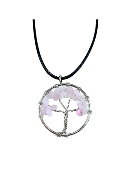 Pendentif Arbre de Vie en quartz rose – Amour zen
