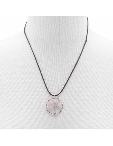 Pendentif Arbre de Vie en quartz rose – Amour zen