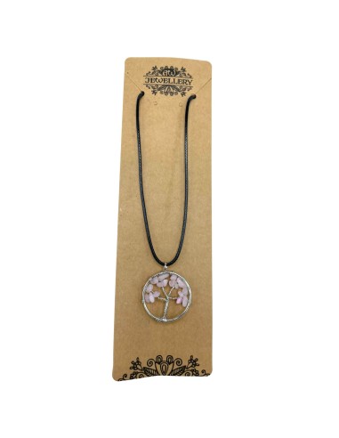 Pendentif Arbre de Vie en quartz rose – Amour zen