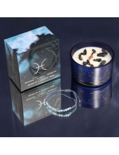 Bougie zodiac en cristal & bracelet – Poissons
