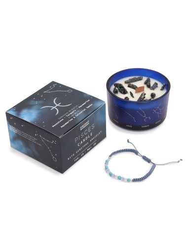 Bougie zodiac en cristal & bracelet – Poissons