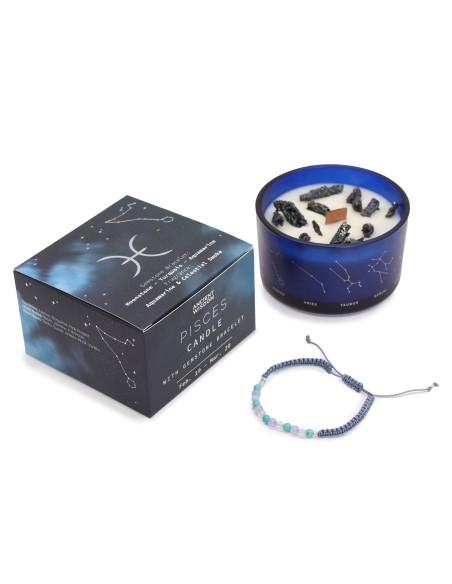 Bougie zodiac en cristal & bracelet – Poissons
