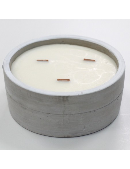 Bougie ronde décorative – Patchouli & ambre foncé