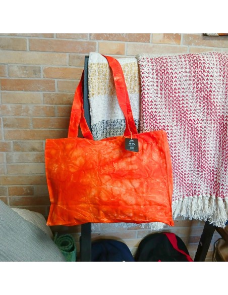 Sac à main effet lavé – Orange désert
