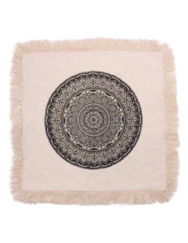 Coussin mandala traditionnel – Noir zen