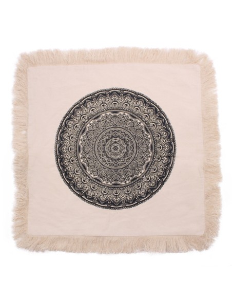 Coussin mandala traditionnel – Noir zen