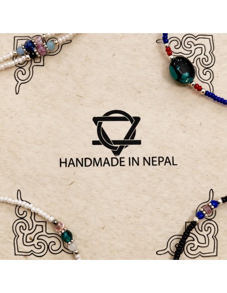Chevillère népalaise double rang – Howlite blanche