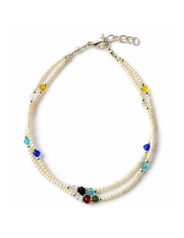 Chevillère népalaise double rang – Howlite blanche